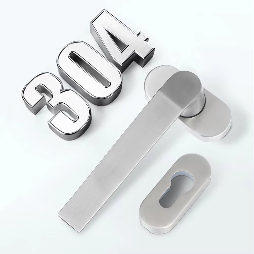 Minimalist Stainless Steel Lockable Door Handle