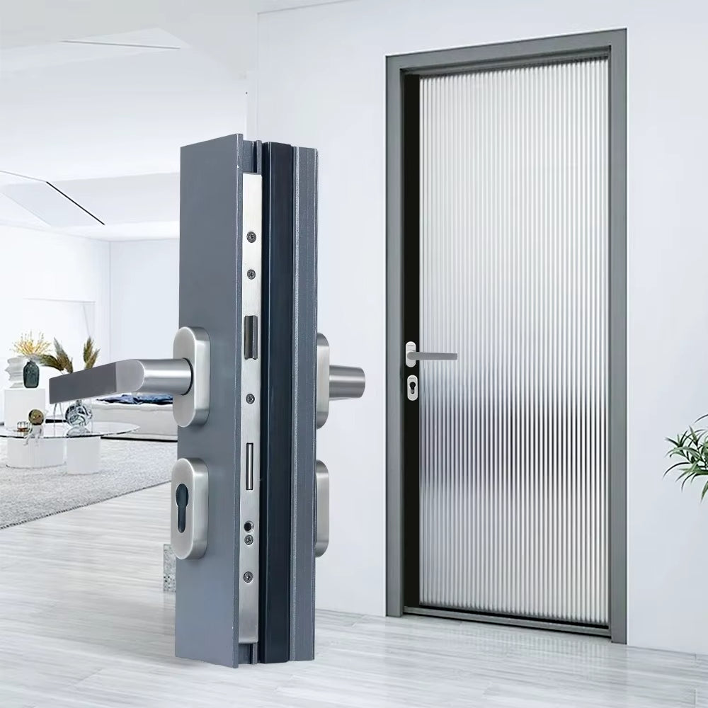 Minimalist Stainless Steel Lockable Door Handle