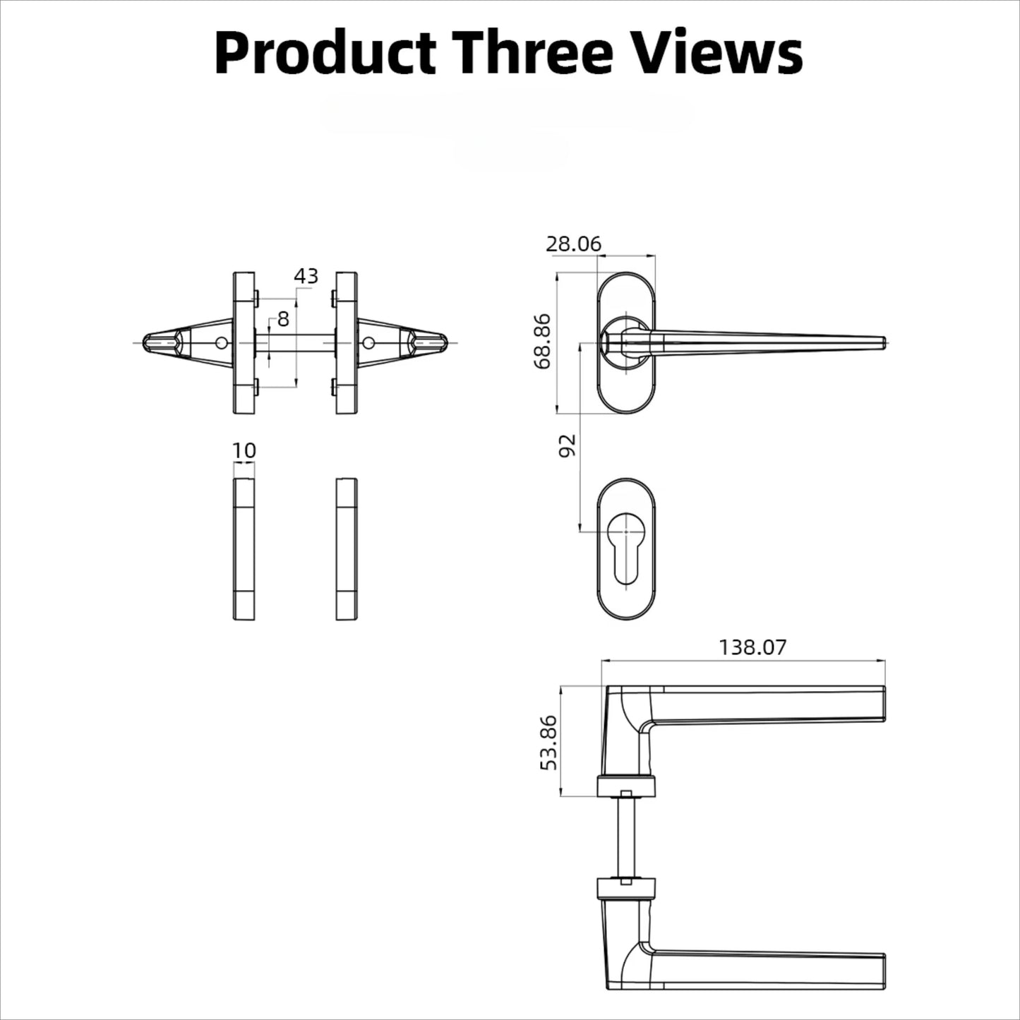 Stainless Steel Lockable Sliding Door Handle