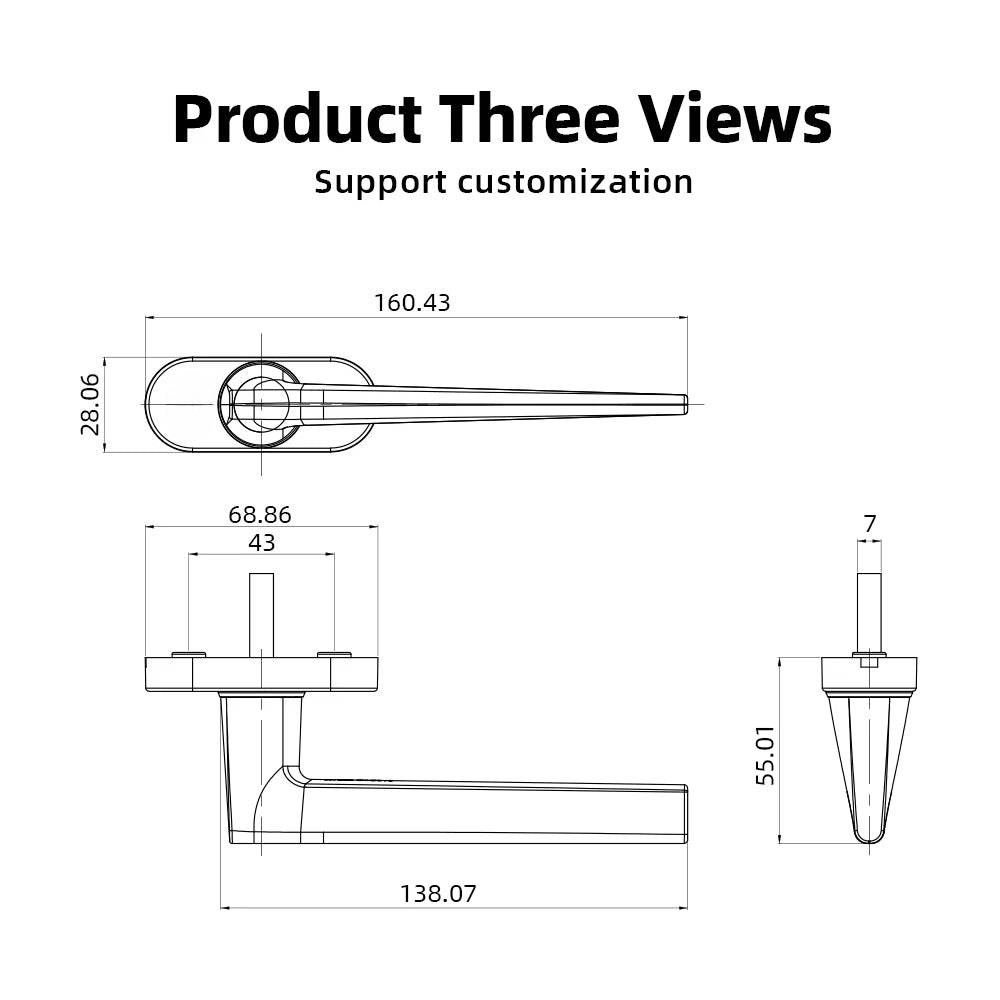 Stainless Steel Square Spindle Window Handle