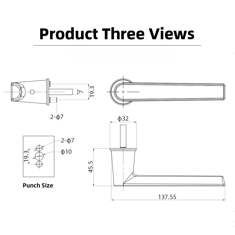 Stainless Steel Baseless Window Handle